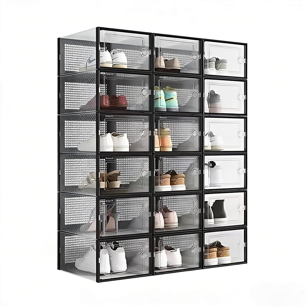 Shoe Box Display - 12 sztuk przezroczystych plastikowych pojemników na