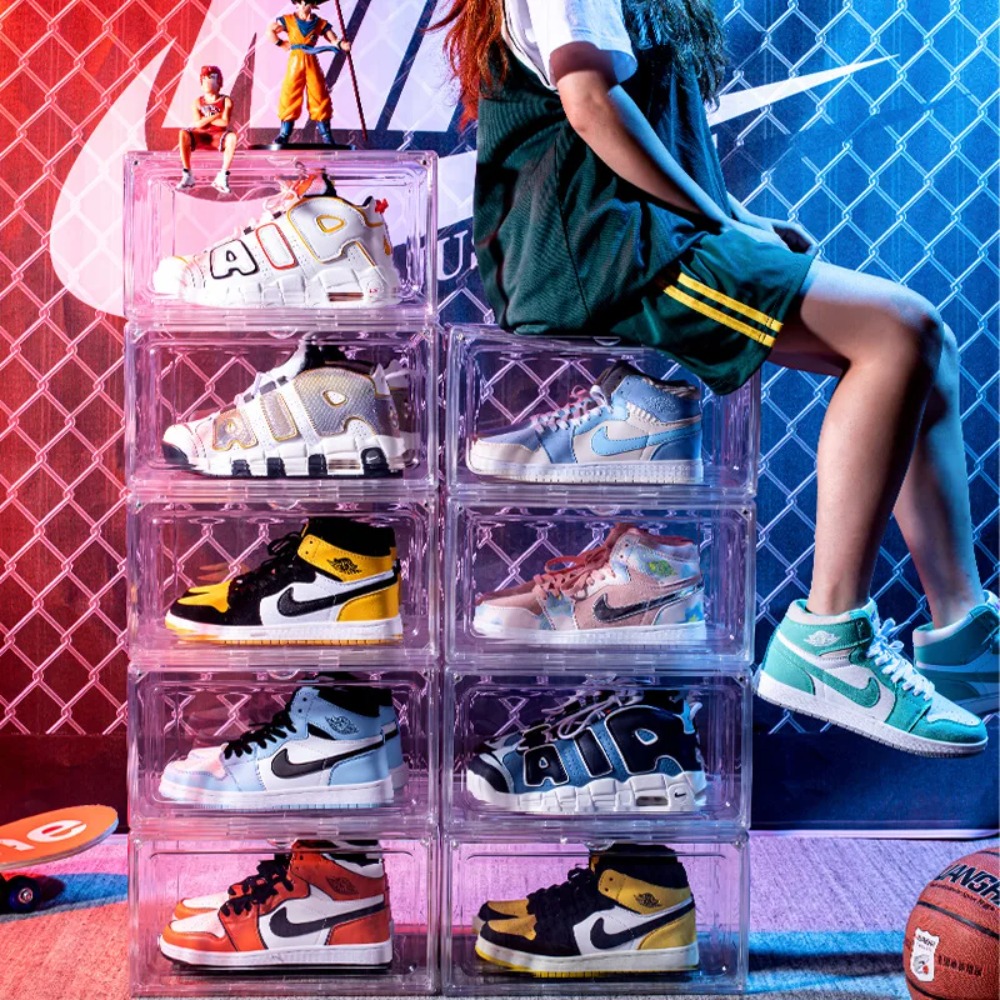 Shoe Box Display - Gruby Przezroczysty Pojemnik do Przechowywania Akrylowy