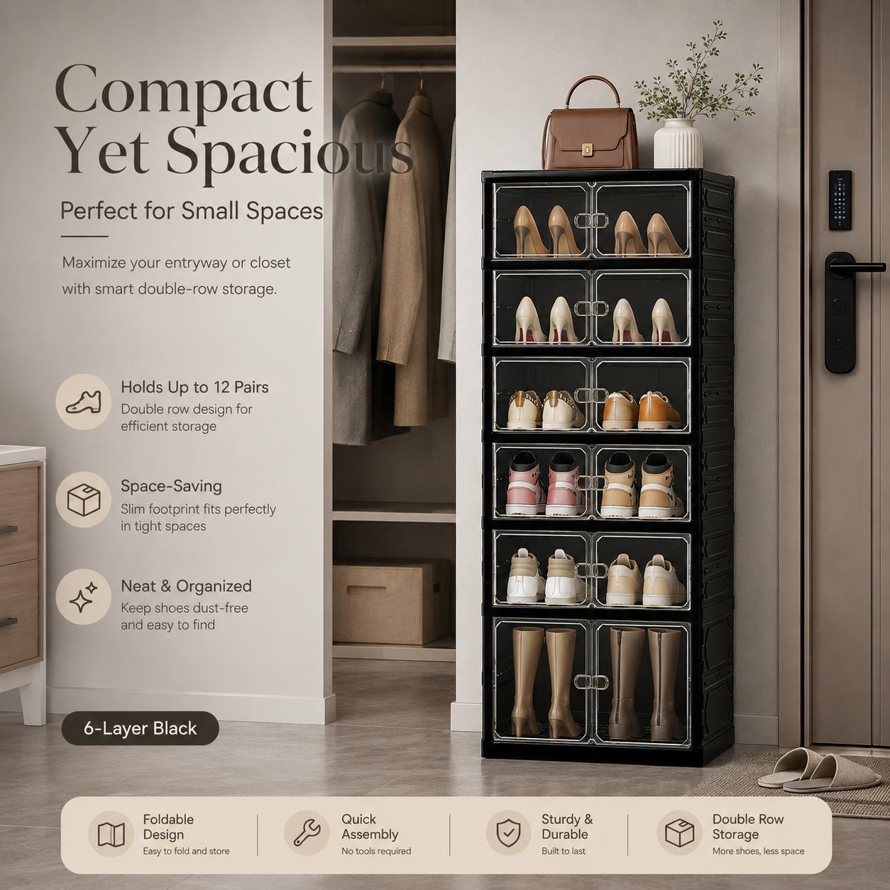Składany regał na buty bez kon – Shoe Box Display recenzja i cena
